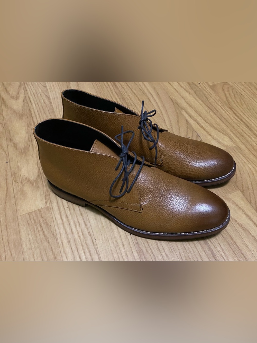 Men's Joseph Abboud Tan Pebbled Leather Chukka Boots S12 D NWOT